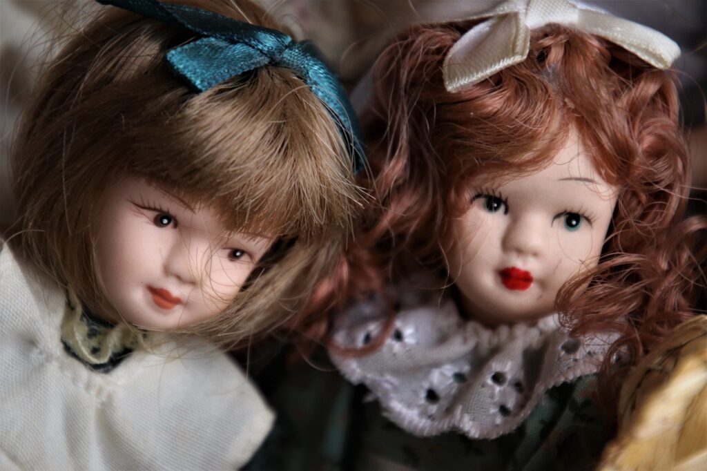 retro, porcelain dolls, face